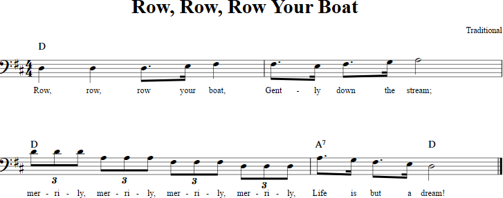 Row, Row, Row Your Boat Cello Sheet Music