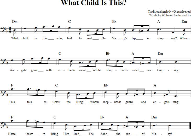What Child Is This Cello Sheet Music