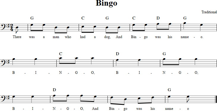 Bingo Cello Sheet Music