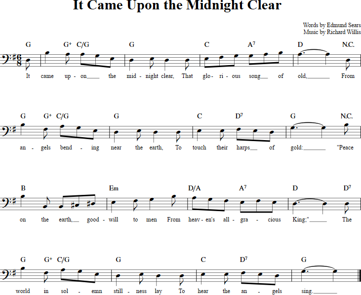 It Came Upon the Midnight Clear Cello Sheet Music