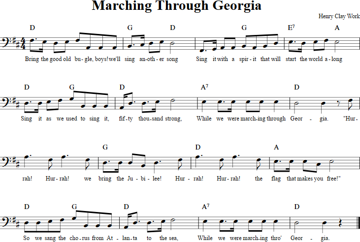 Marching Through Georgia Cello Sheet Music