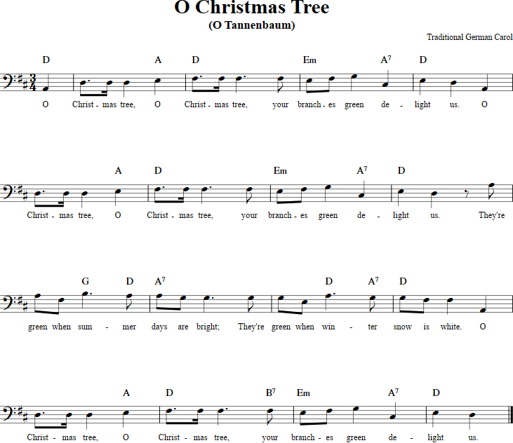 O Christmas Tree Cello Sheet Music